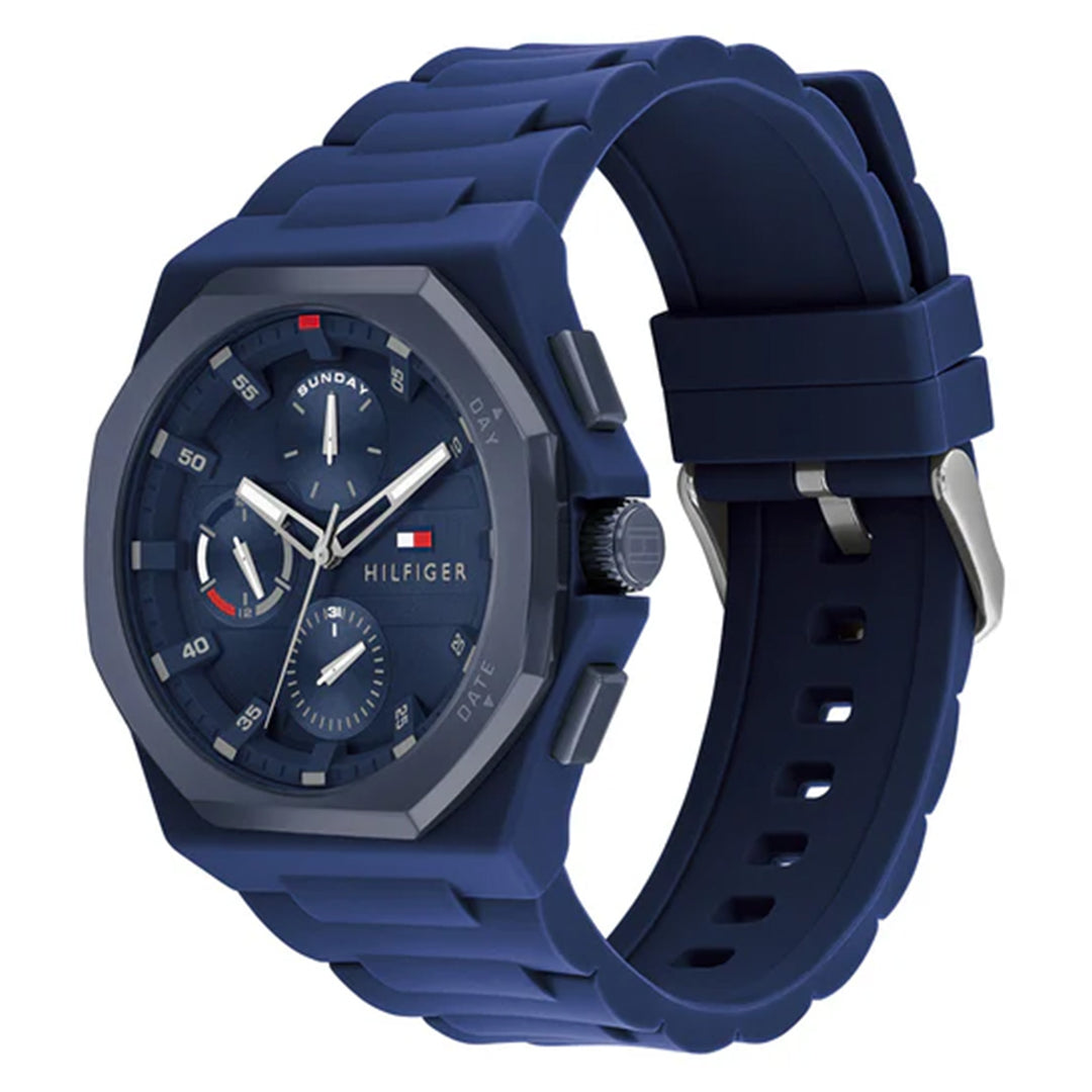 Tommy Hilfiger Silicone Blue Dial Multi-function Men's Watch - 1792122