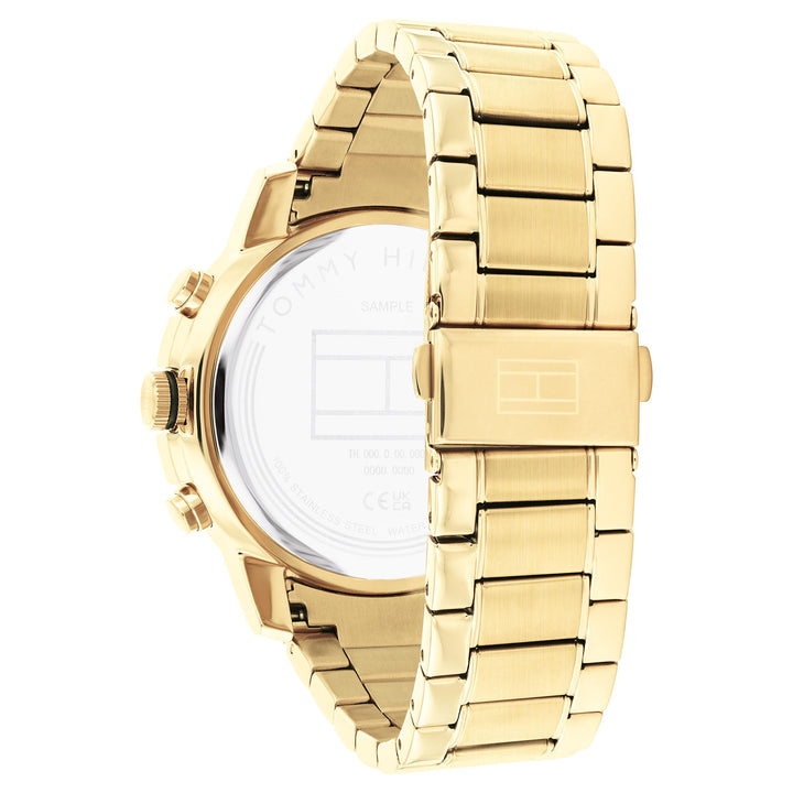 Tommy Hilfiger Gold Steel White Dial Multi-function Men's Watch - 1792127