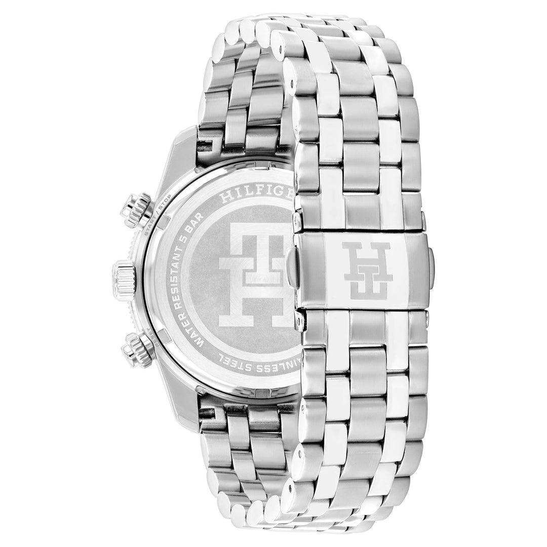 Tommy Hilfiger Silver Steel White Dial Chronograph Men's Watch - 1792157