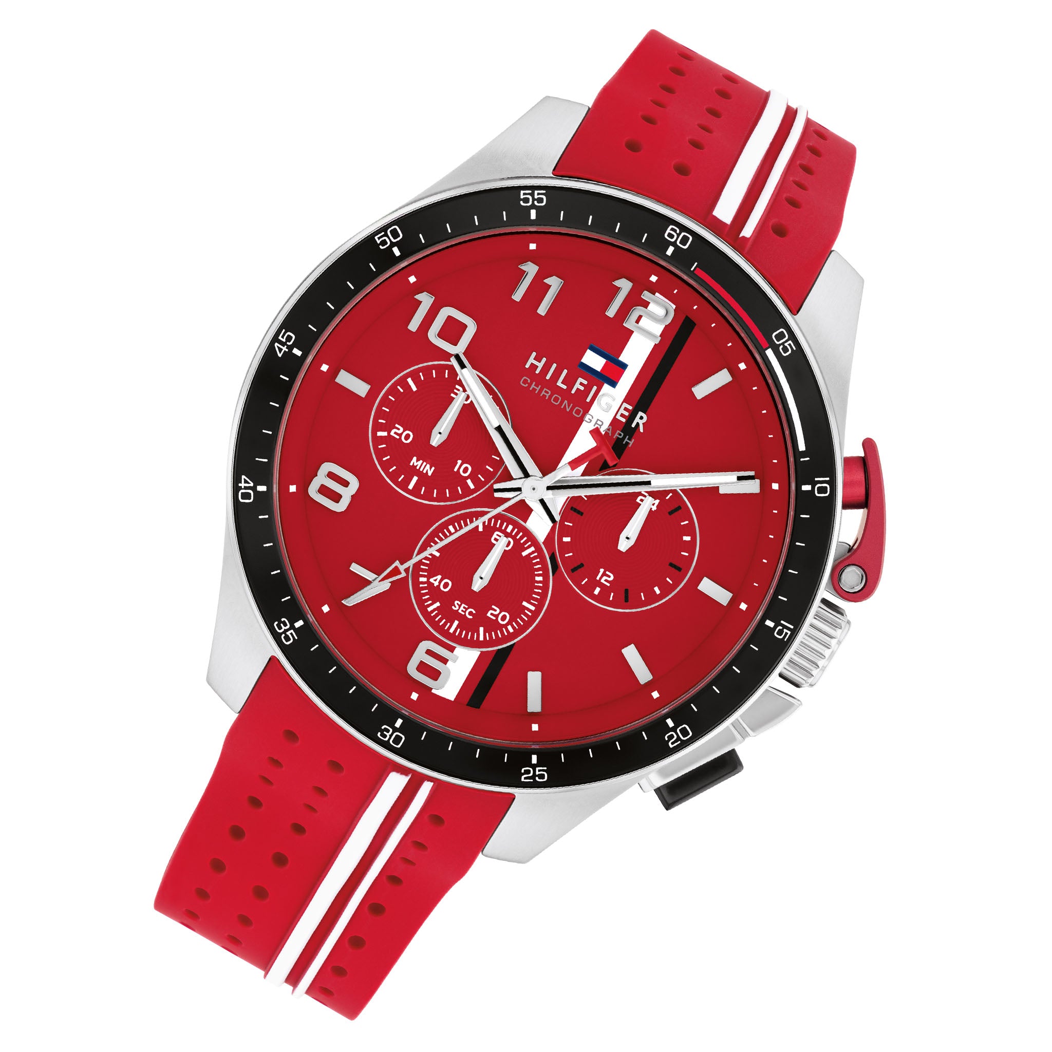 Tommy Hilfiger Red Silicone Chronograph Men's Watch - 1792170