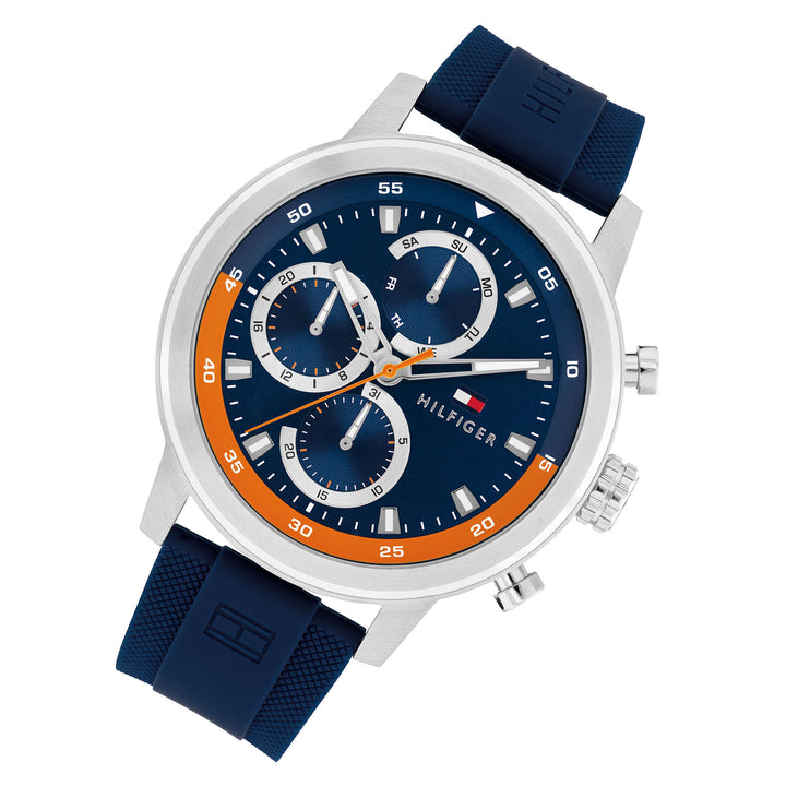 Tommy Hilfiger Blue Silicone Blue Dial Multi-function Men's Watch - 1792177