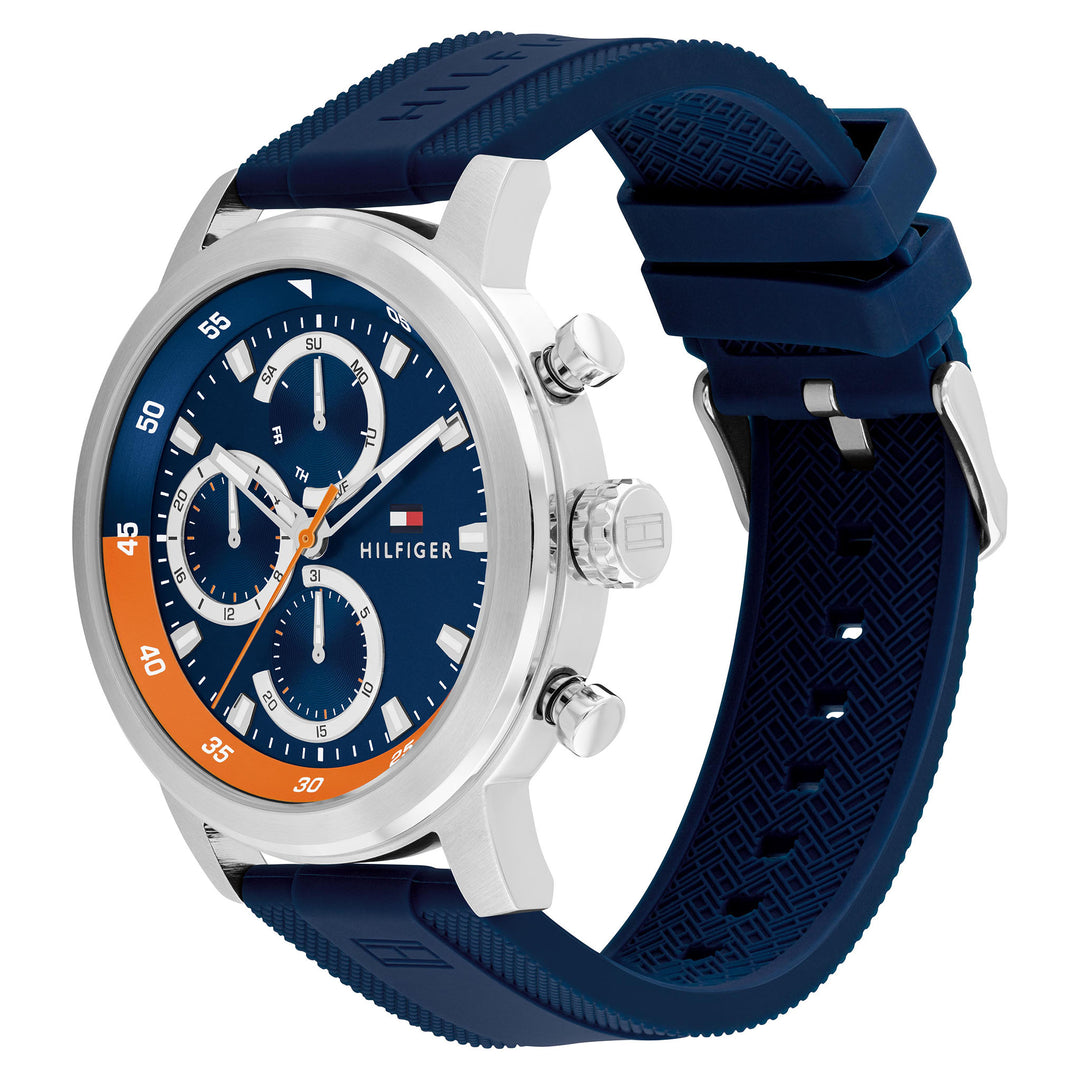 Tommy Hilfiger Blue Silicone Blue Dial Multi-function Men's Watch - 1792177