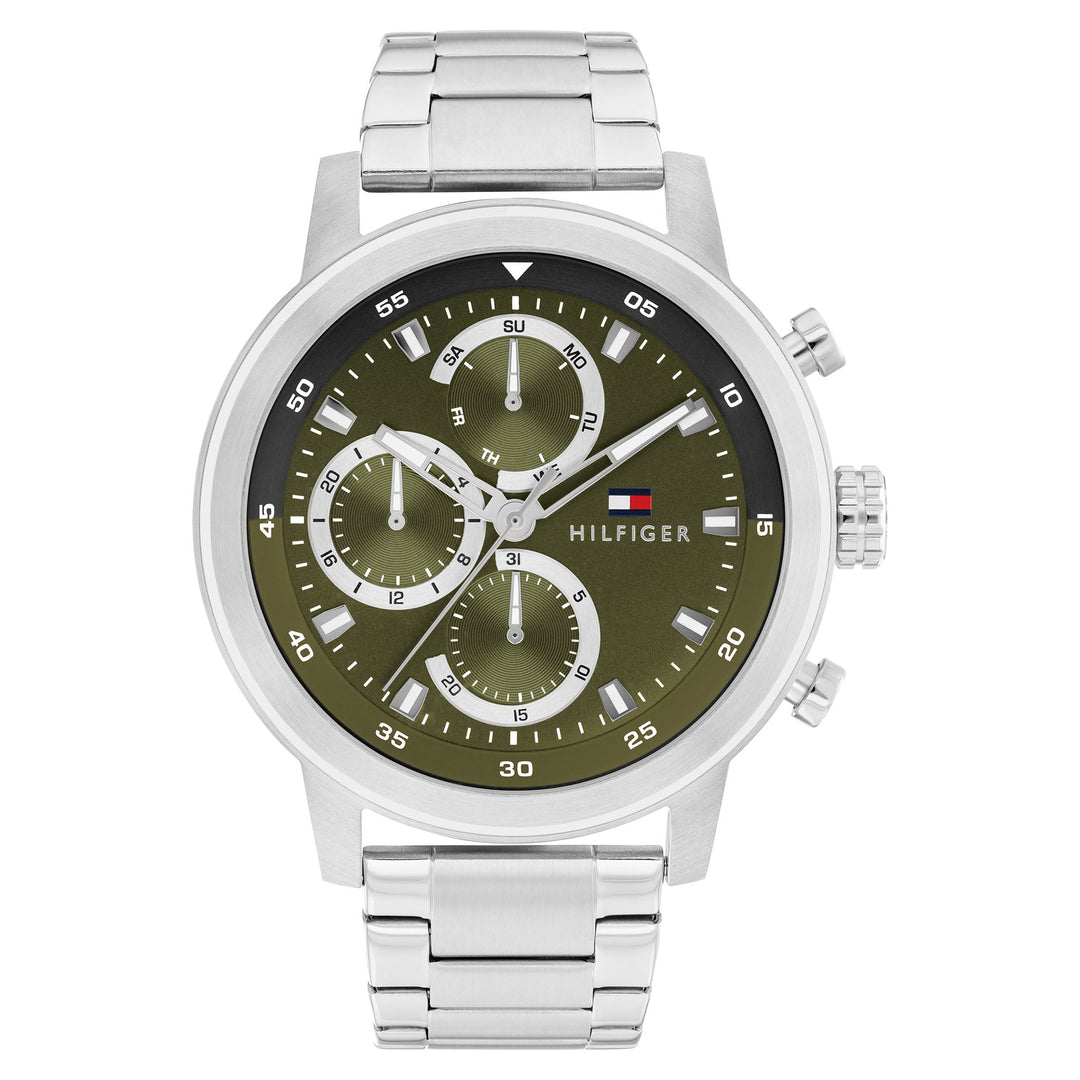Tommy Hilfiger Stainless Steel Green Dial Multi-function Men's Watch - 1792180