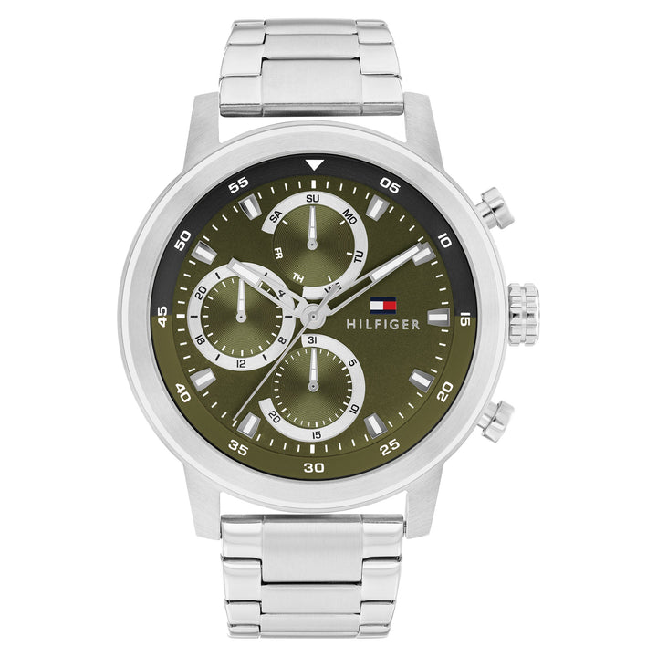Tommy Hilfiger Stainless Steel Green Dial Multi-function Men's Watch - 1792180