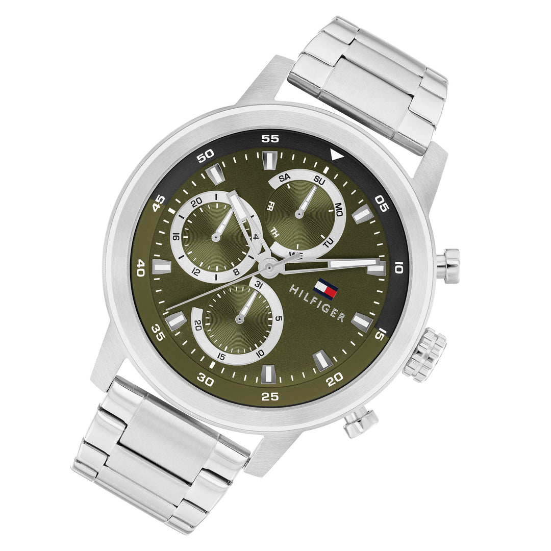 Tommy Hilfiger Stainless Steel Green Dial Multi-function Men's Watch - 1792180