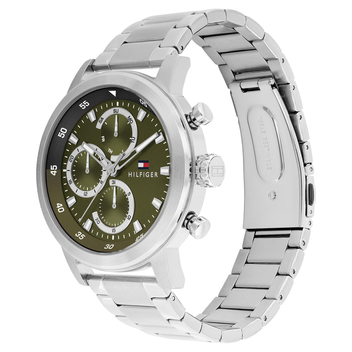 Tommy Hilfiger Stainless Steel Green Dial Multi-function Men's Watch - 1792180