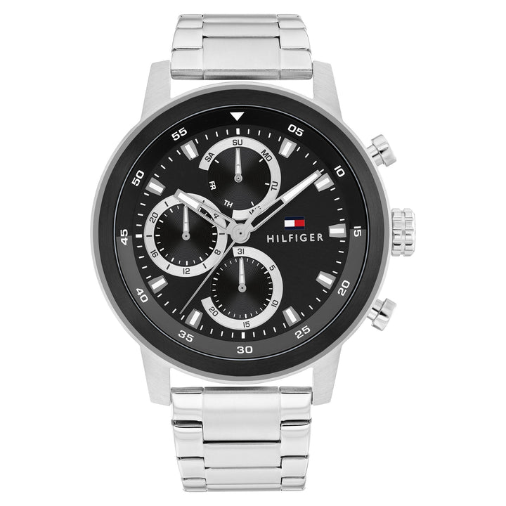 Tommy Hilfiger Stainless Steel Black Dial Multi-function Men's Watch - 1792181