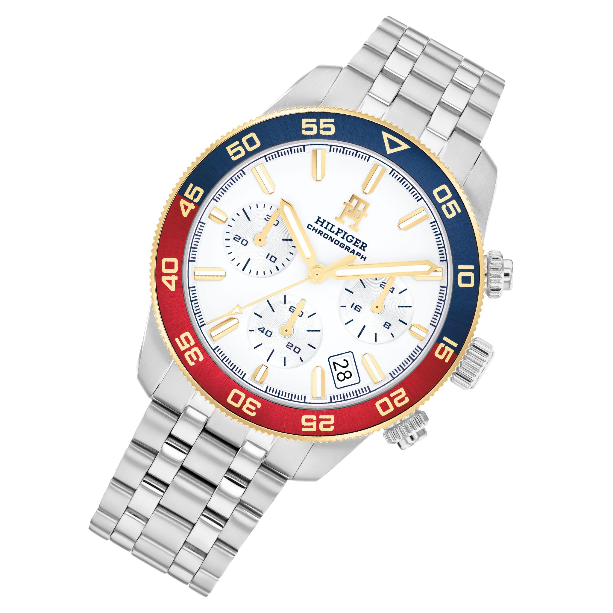 Tommy Hilfiger Stainless Steel White Dial Chronograph Men's Watch - 1792184