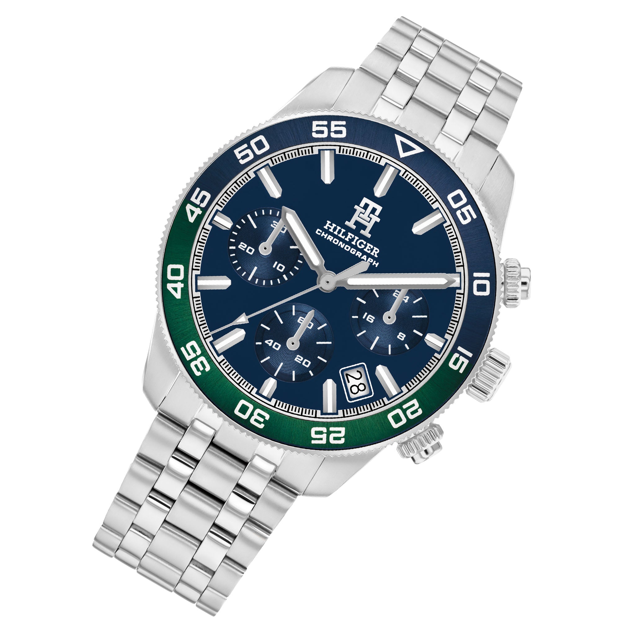 Tommy Hilfiger Stainless Steel Blue Dial Chronograph Men's Watch - 1792185