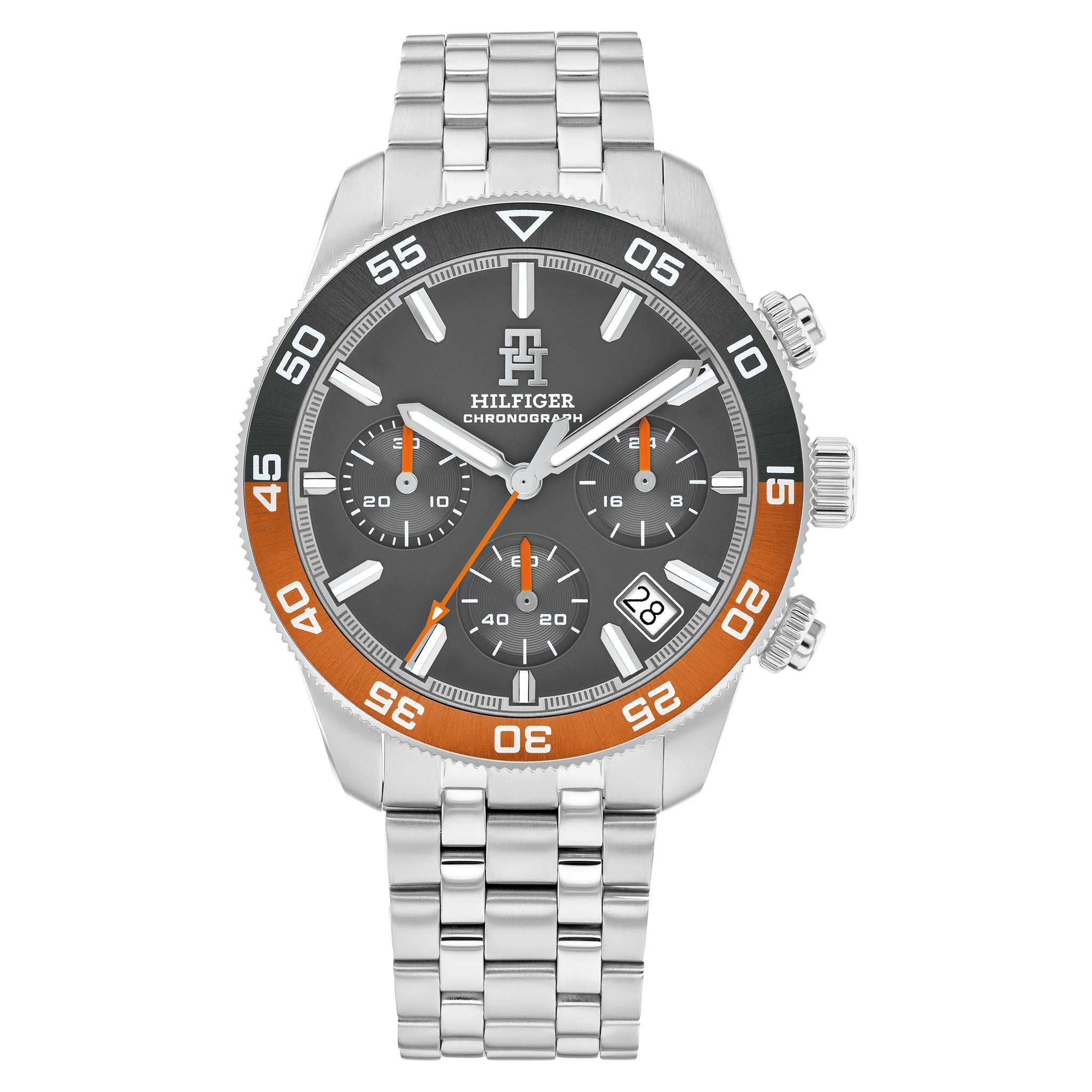 Tommy Hilfiger Stainless Steel Grey Dial Chronograph Men's Watch - 1792186