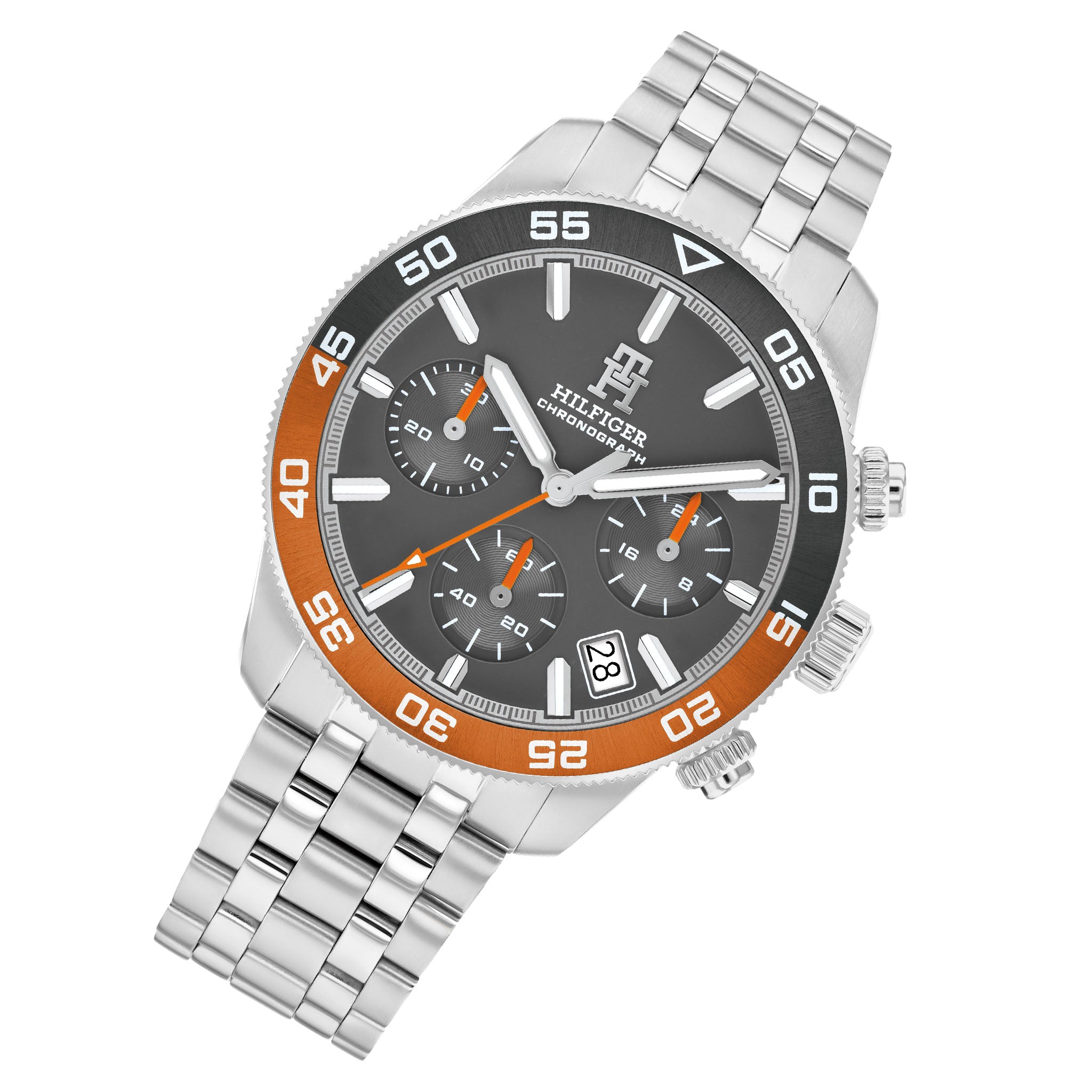 Tommy Hilfiger Stainless Steel Grey Dial Chronograph Men's Watch - 1792186