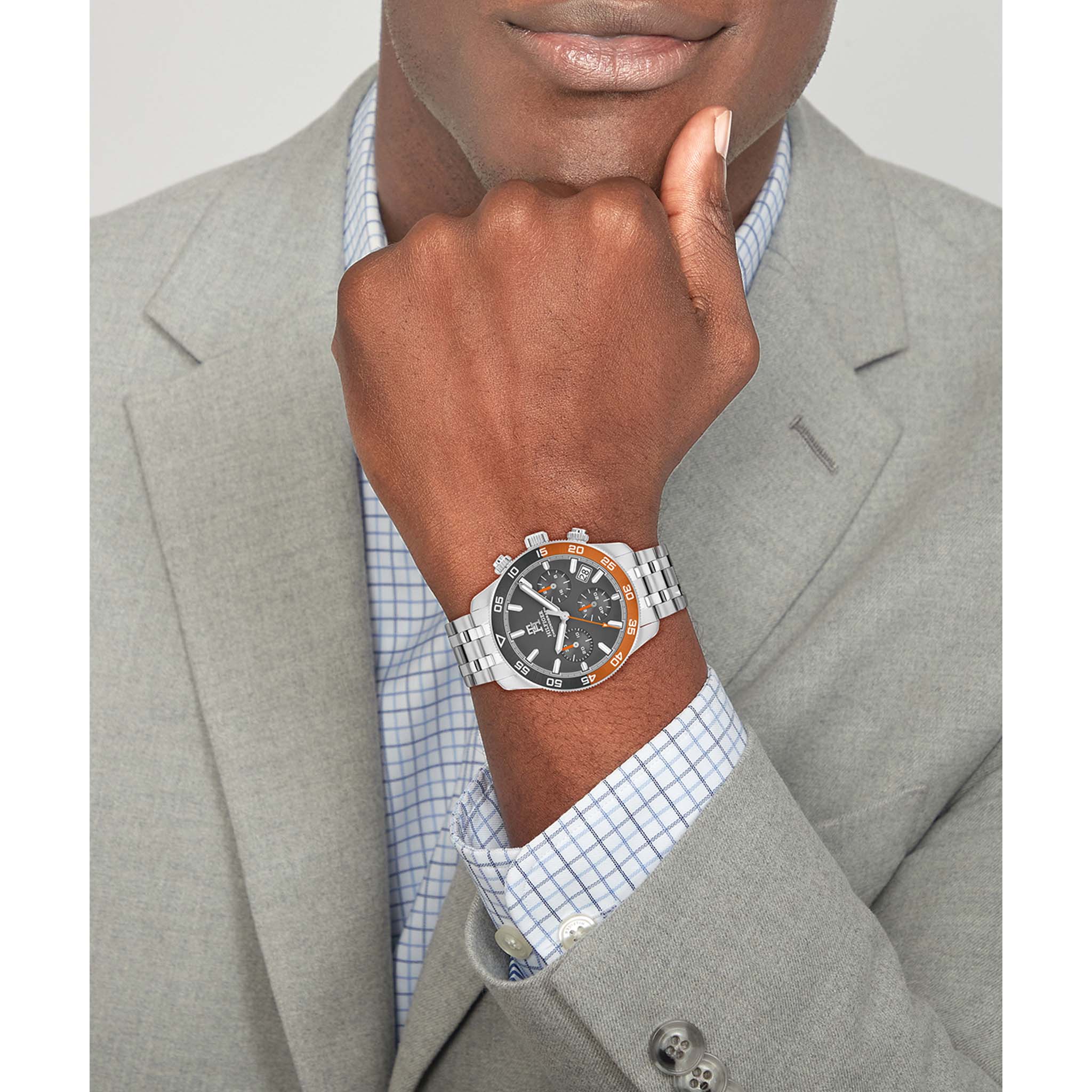 Tommy Hilfiger Stainless Steel Grey Dial Chronograph Men's Watch - 1792186