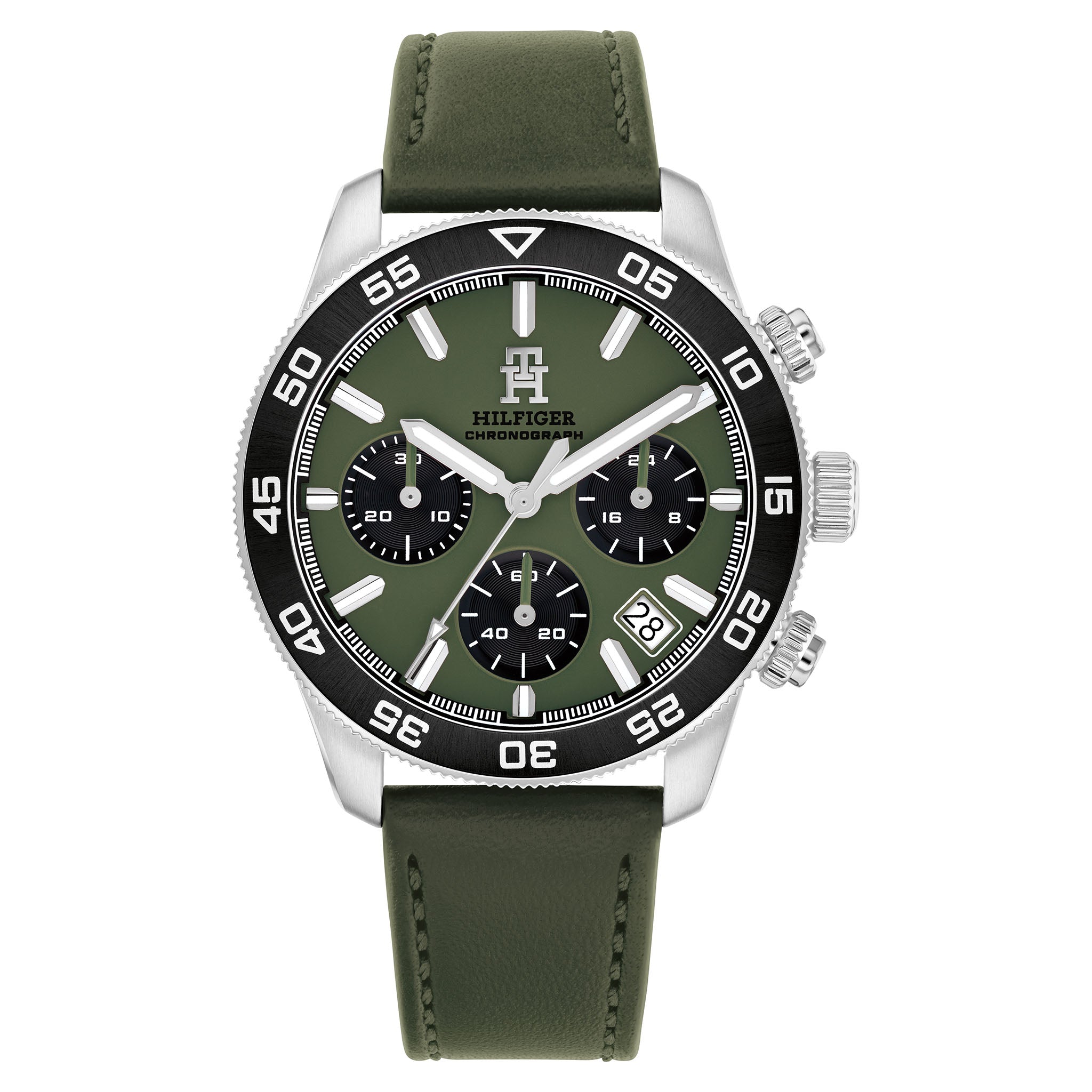 Tommy Hilfiger Green Leather Chronograph Men's Watch - 1792188