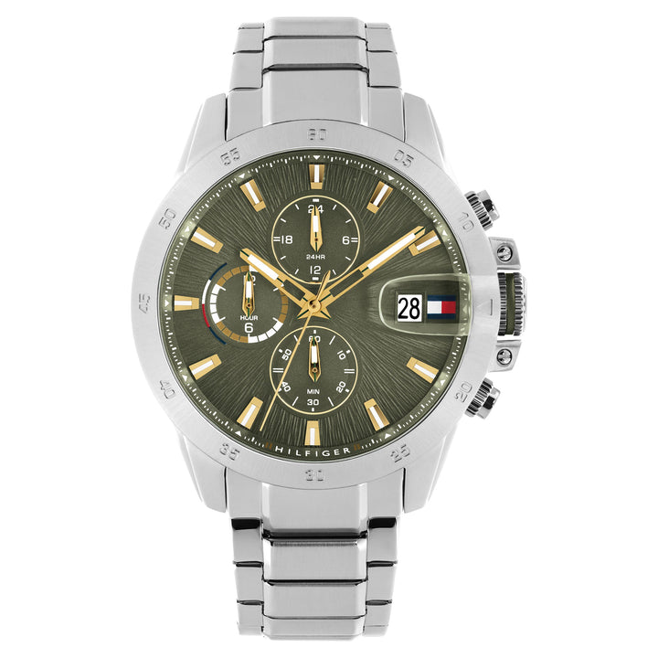 Tommy Hilfiger Stainless Steel Green Dial Multi-function Men's Watch - 1792197