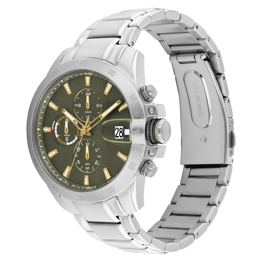 Tommy Hilfiger Stainless Steel Green Dial Multi-function Men's Watch - 1792197