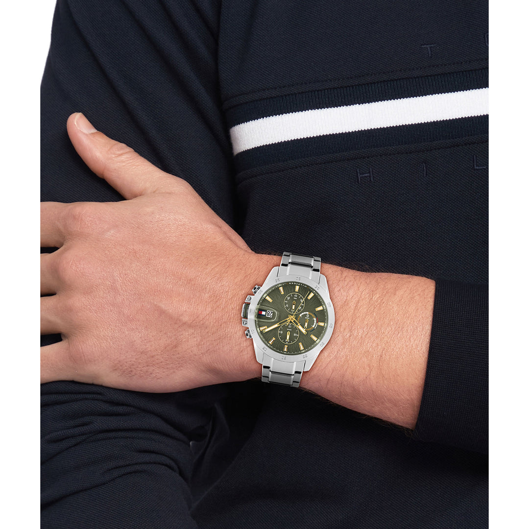 Tommy Hilfiger Stainless Steel Green Dial Multi-function Men's Watch - 1792197