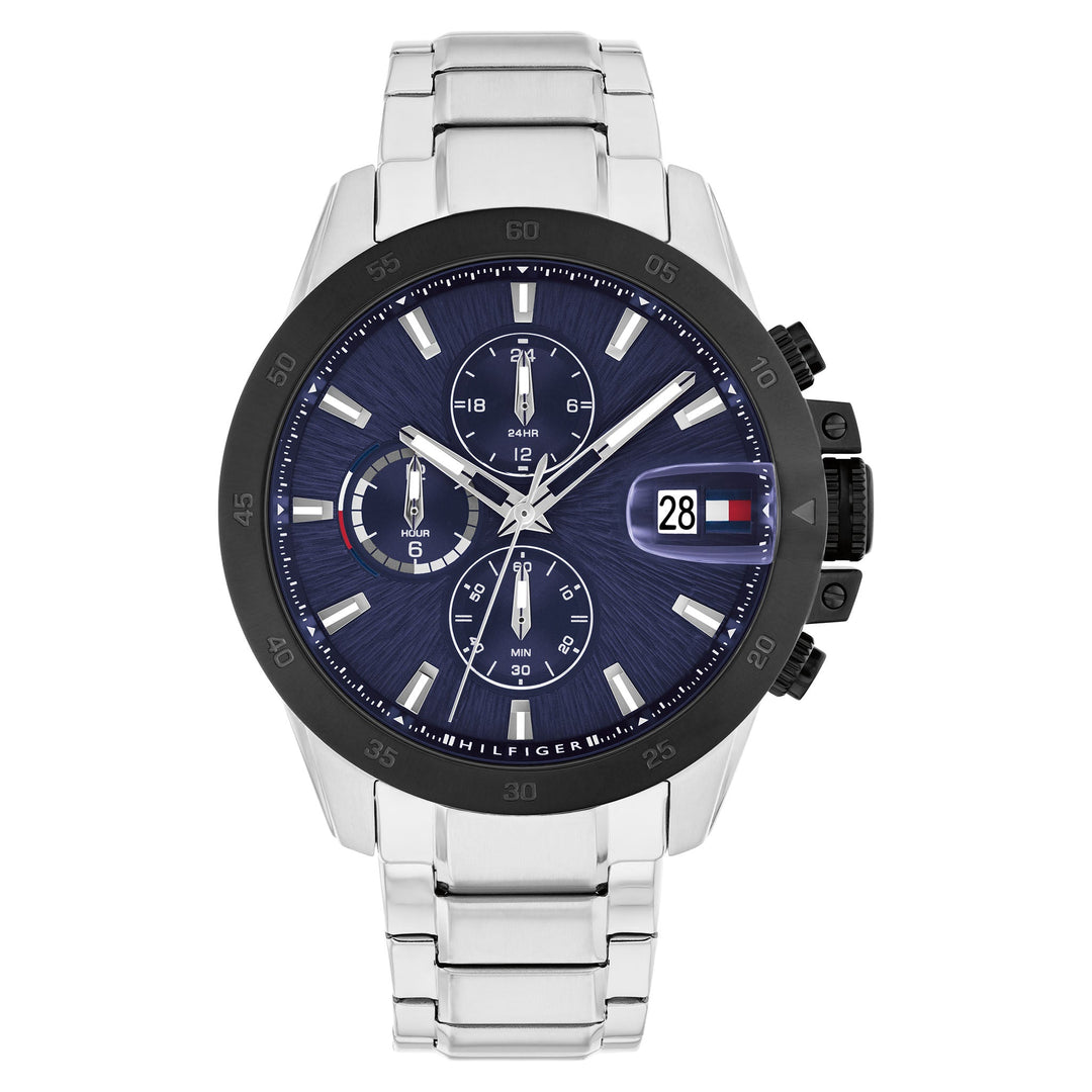 Tommy Hilfiger Stainless Steel Navy Dial Multi-function Men's Watch - 1792198