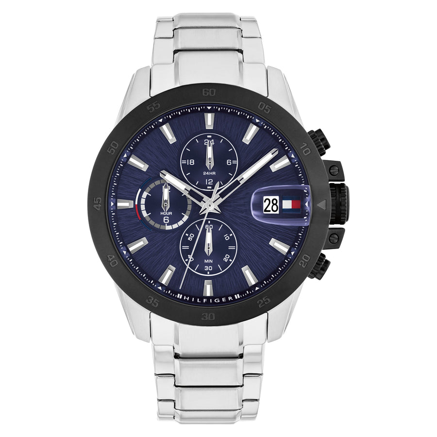 Tommy Hilfiger Stainless Steel Navy Dial Multi-function Men's Watch - 1792198