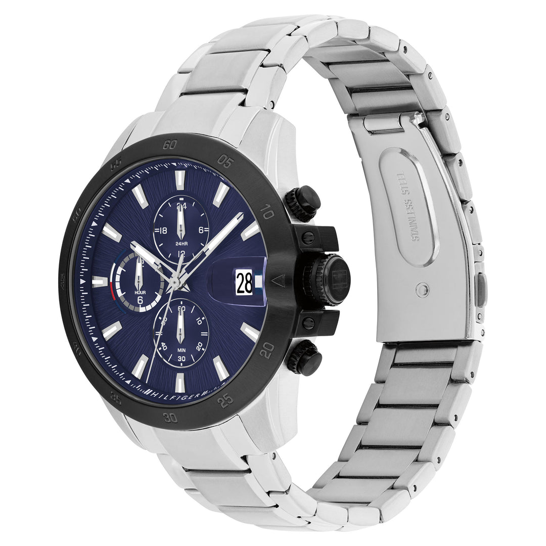 Tommy Hilfiger Stainless Steel Navy Dial Multi-function Men's Watch - 1792198