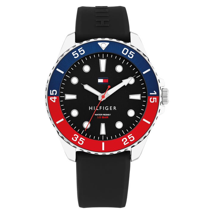 Tommy Hilfiger Black Silicone Black Dial Men's Watch - 1792201