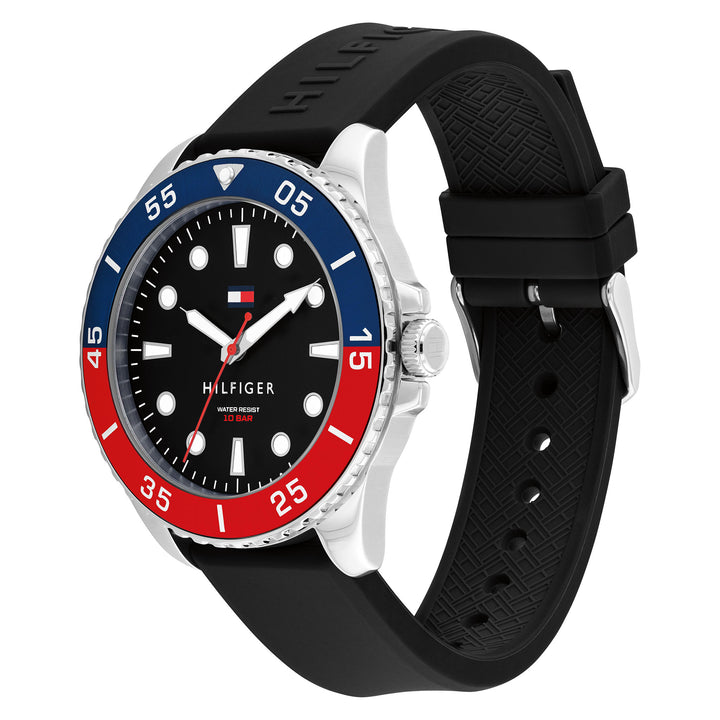 Tommy Hilfiger Silicone Black Dial Men's Watch - 1792201