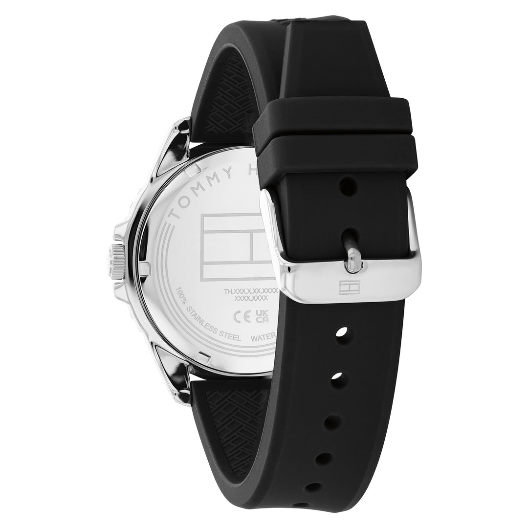 Tommy Hilfiger Silicone Black Dial Men's Watch - 1792201