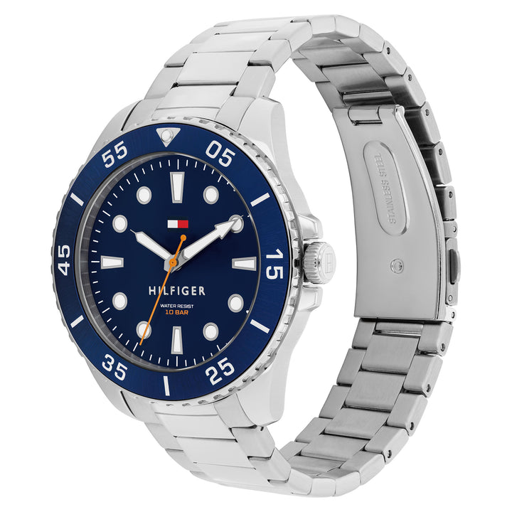 Tommy Hilfiger Stainless Steel Blue Dial Men's Watch - 1792202