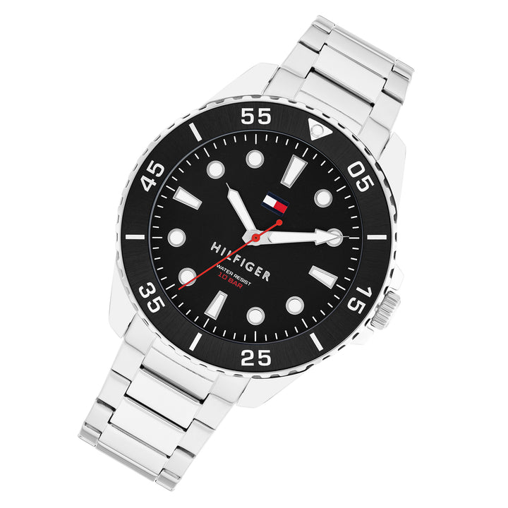 Tommy Hilfiger Stainless Steel Black Dial Men's Watch - 1792203