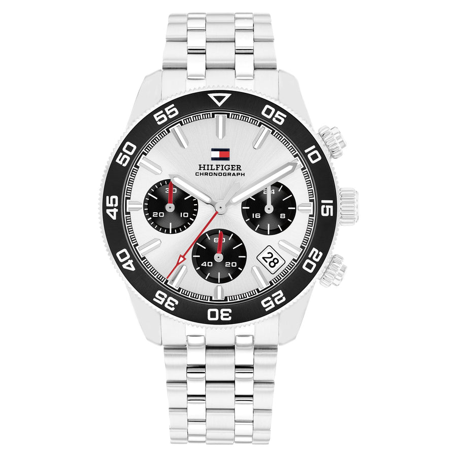 Tommy Hilfiger Stainless Steel Green Dial Chronograph Men's Watch - 1792214