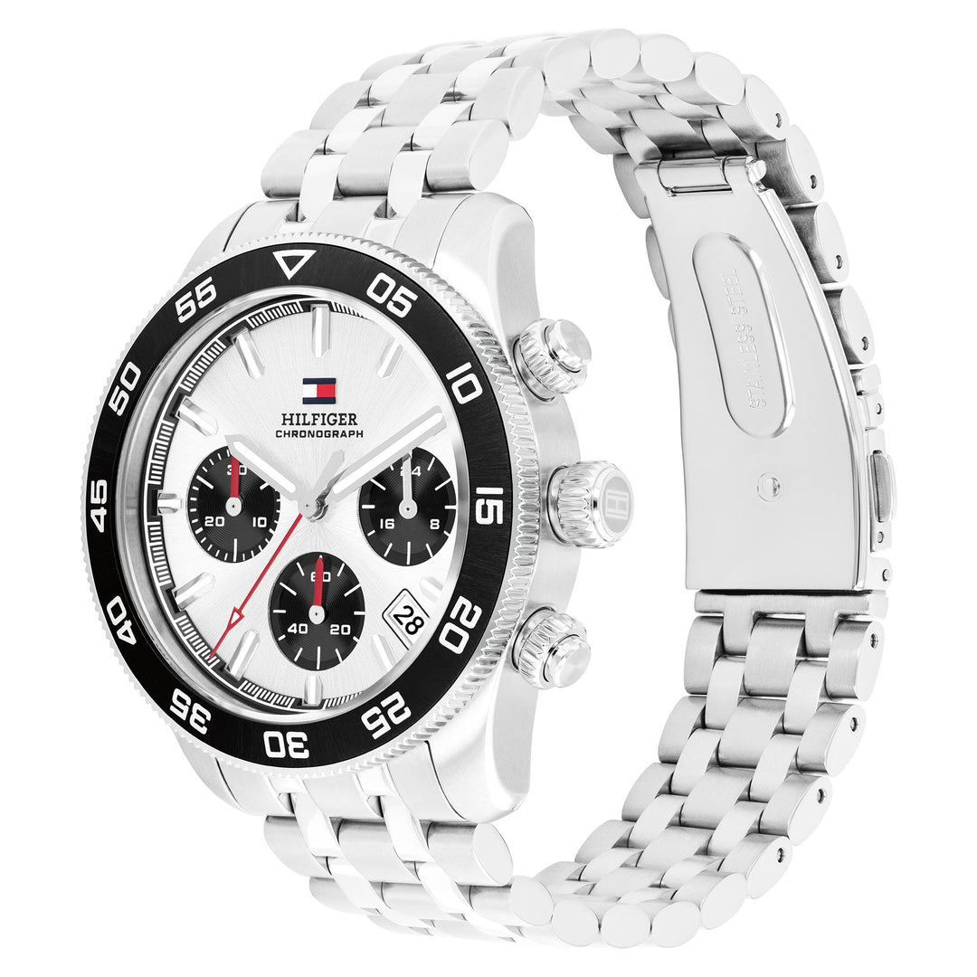Tommy Hilfiger Stainless Steel Silver Dial Chronograph Men's Watch - 1792214