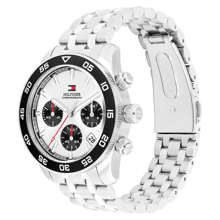 Tommy Hilfiger Stainless Steel Silver Dial Chronograph Men's Watch - 1792214