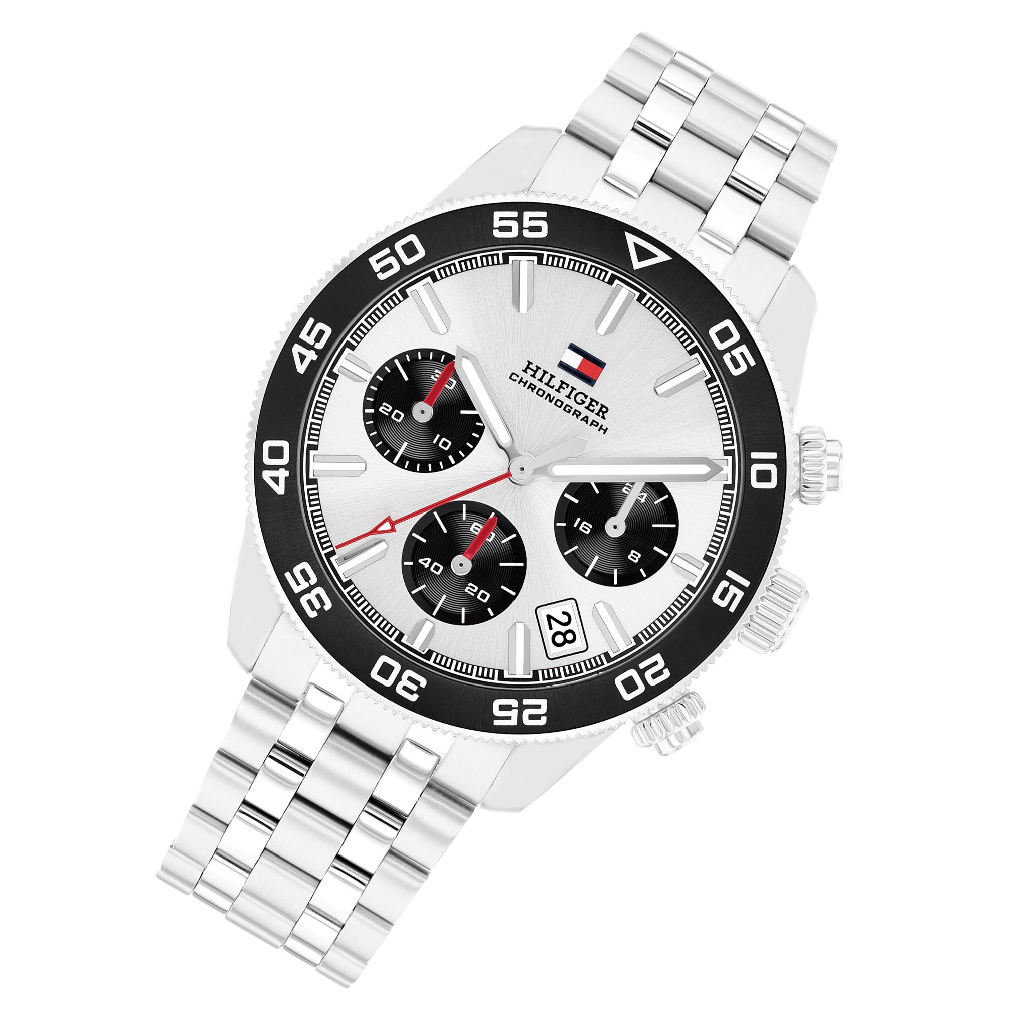 Tommy Hilfiger Stainless Steel Silver Dial Chronograph Men's - 1792215