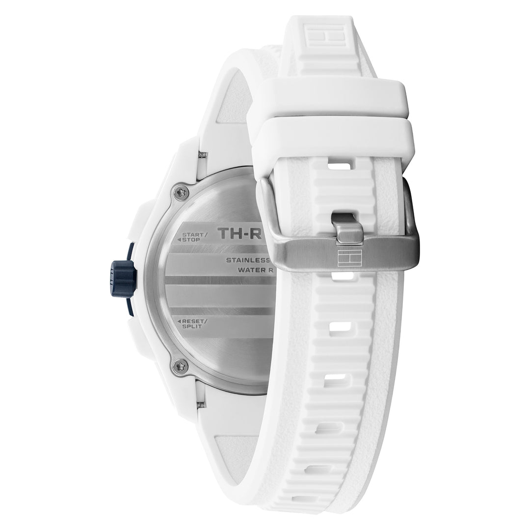 Tommy Hilfiger White Silicone Blue Dial Chronograph Men's Watch - 1792231