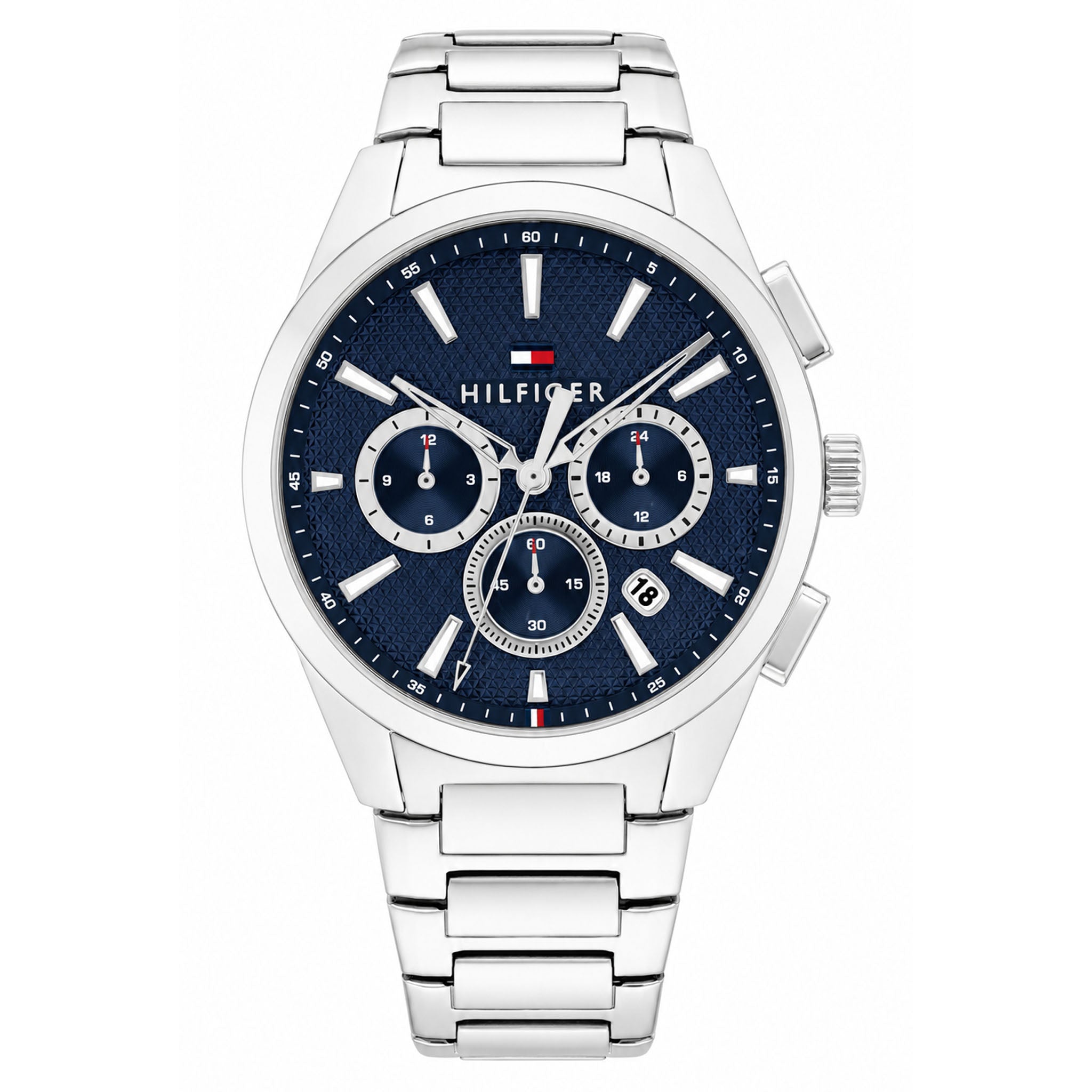Tommy Hilfiger Silver Steel Navy Dial Multi-function Men's Watch - 1792253