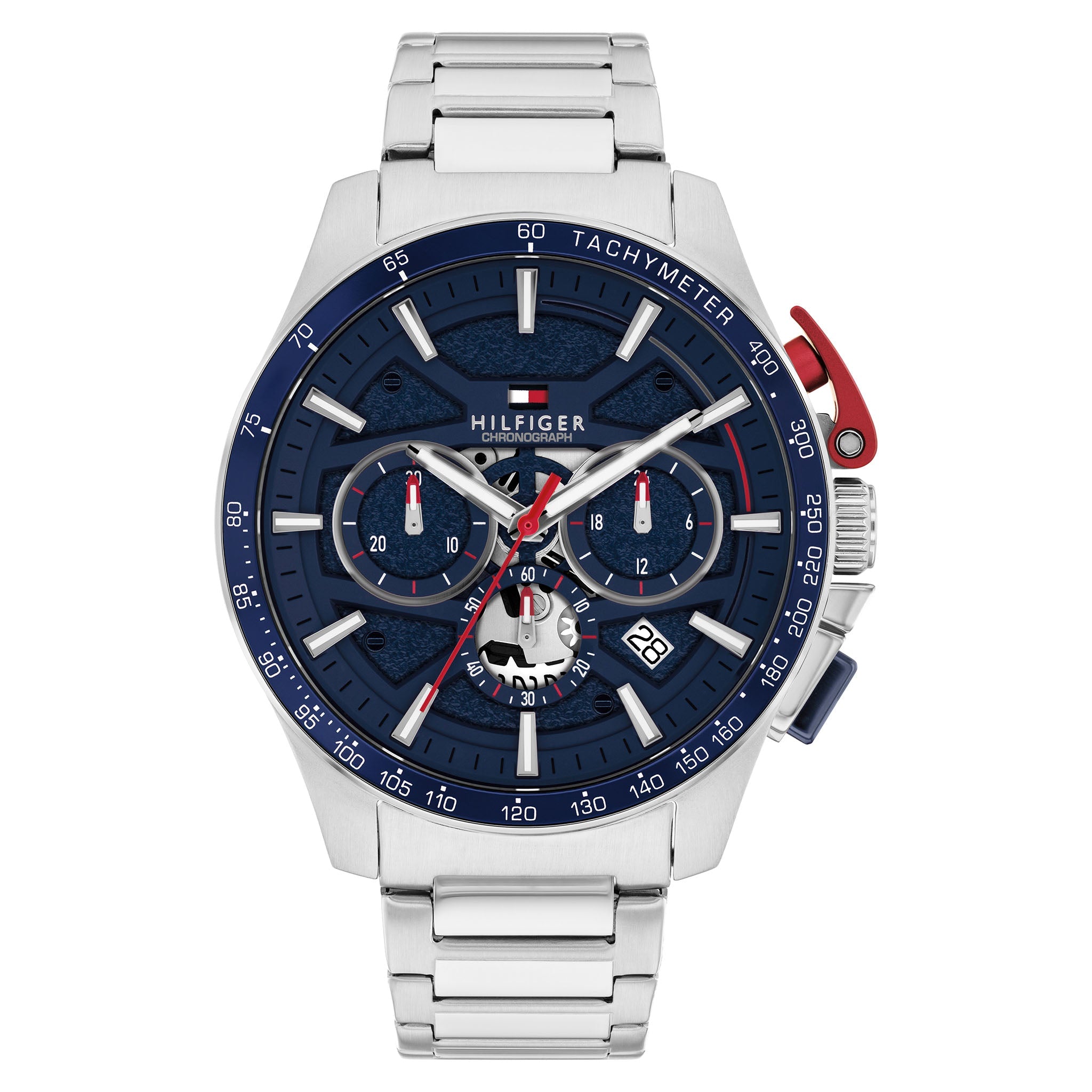 Tommy Hilfiger Stainless Steel Blue Dial Chronograph Men's Watch - 1792261