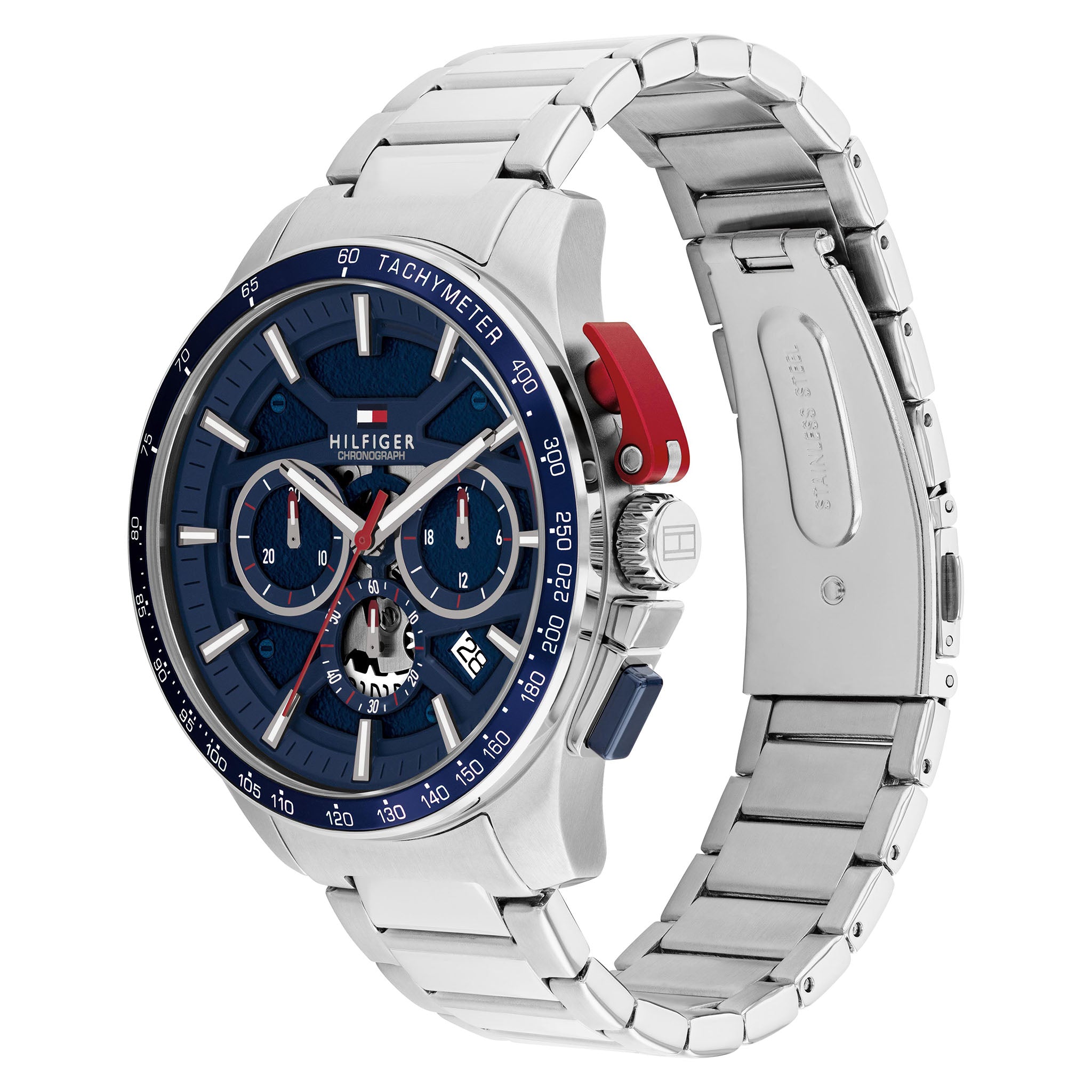 Tommy Hilfiger Stainless Steel Blue Dial Chronograph Men's Watch - 1792261