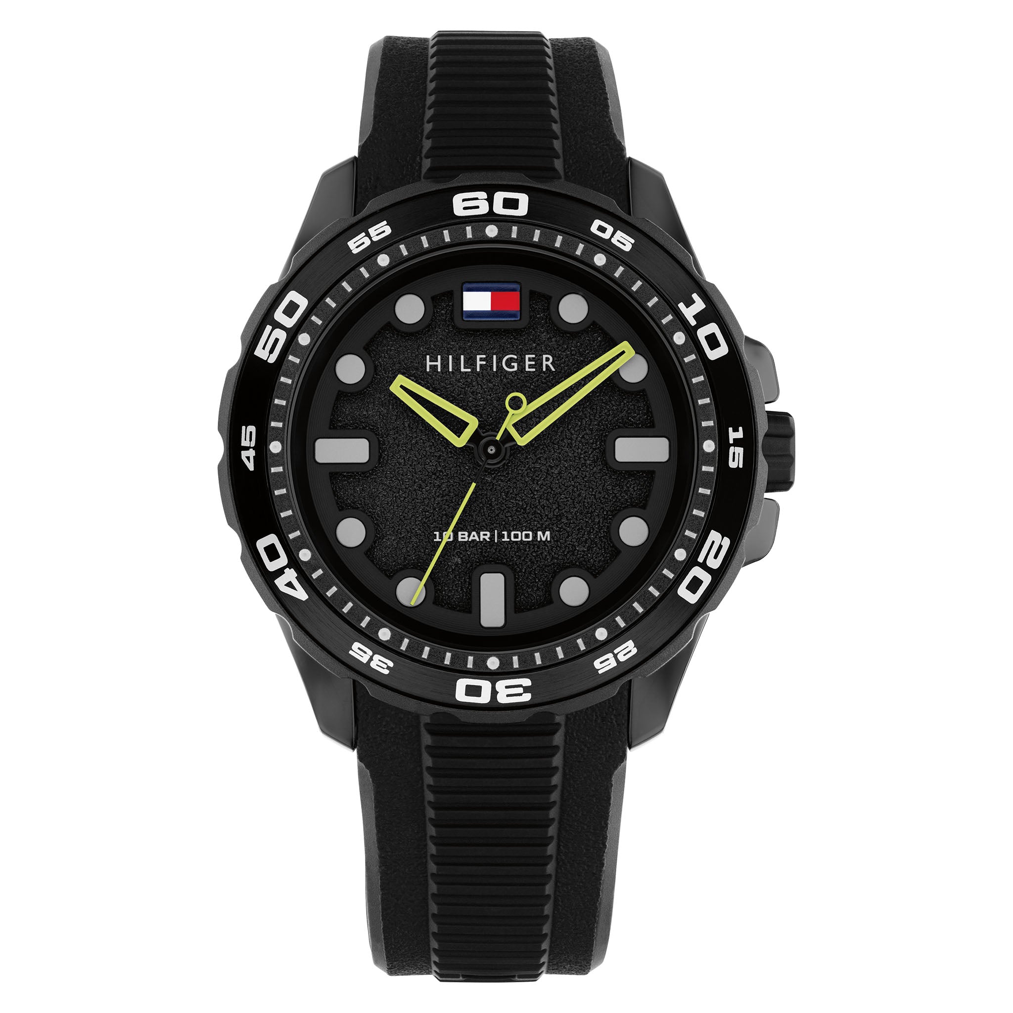 Tommy Hilfiger Silicone Black Dial Men's Watch- 1792266