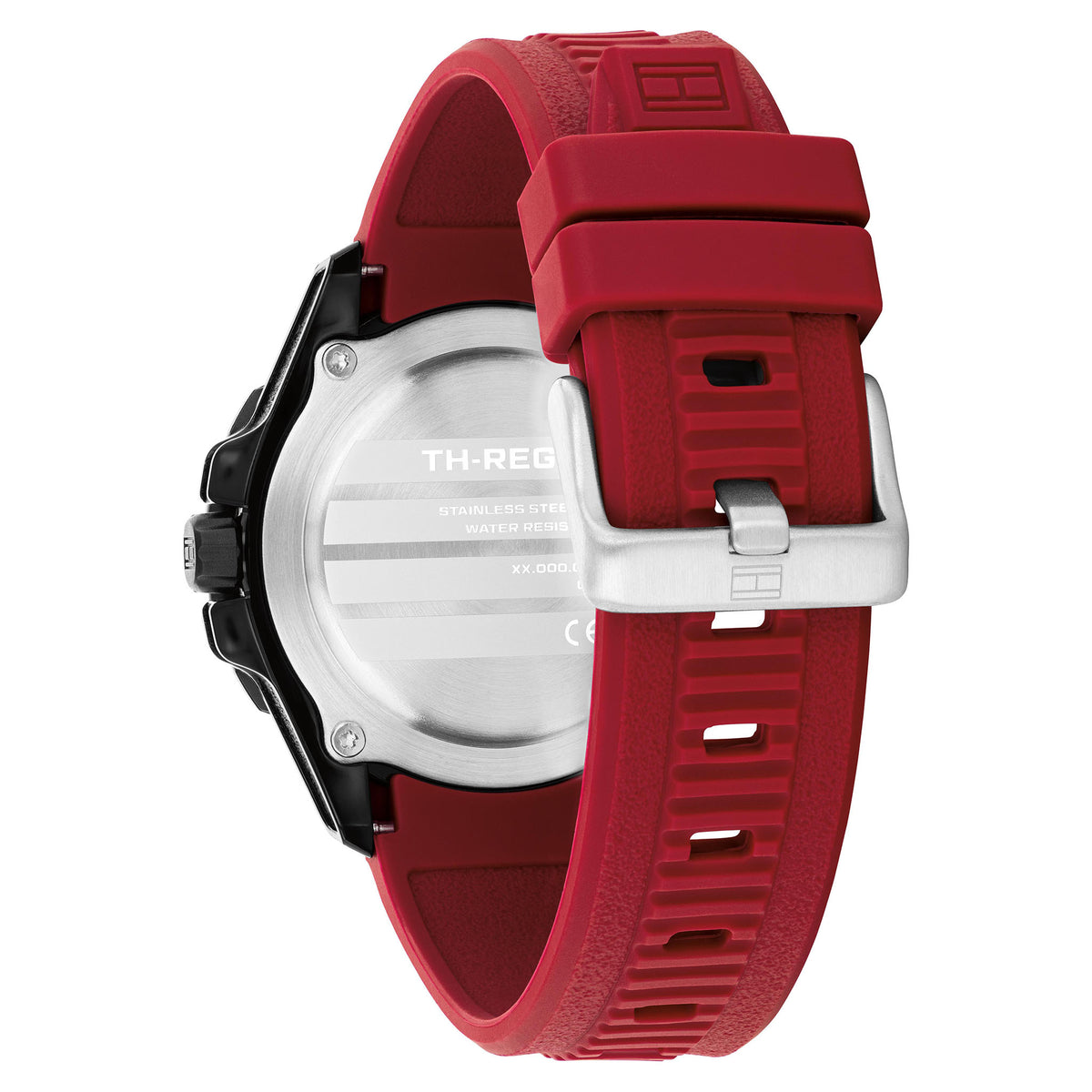 Tommy Hilfiger Red Silicone Black Dial Men's Watch - 1792267