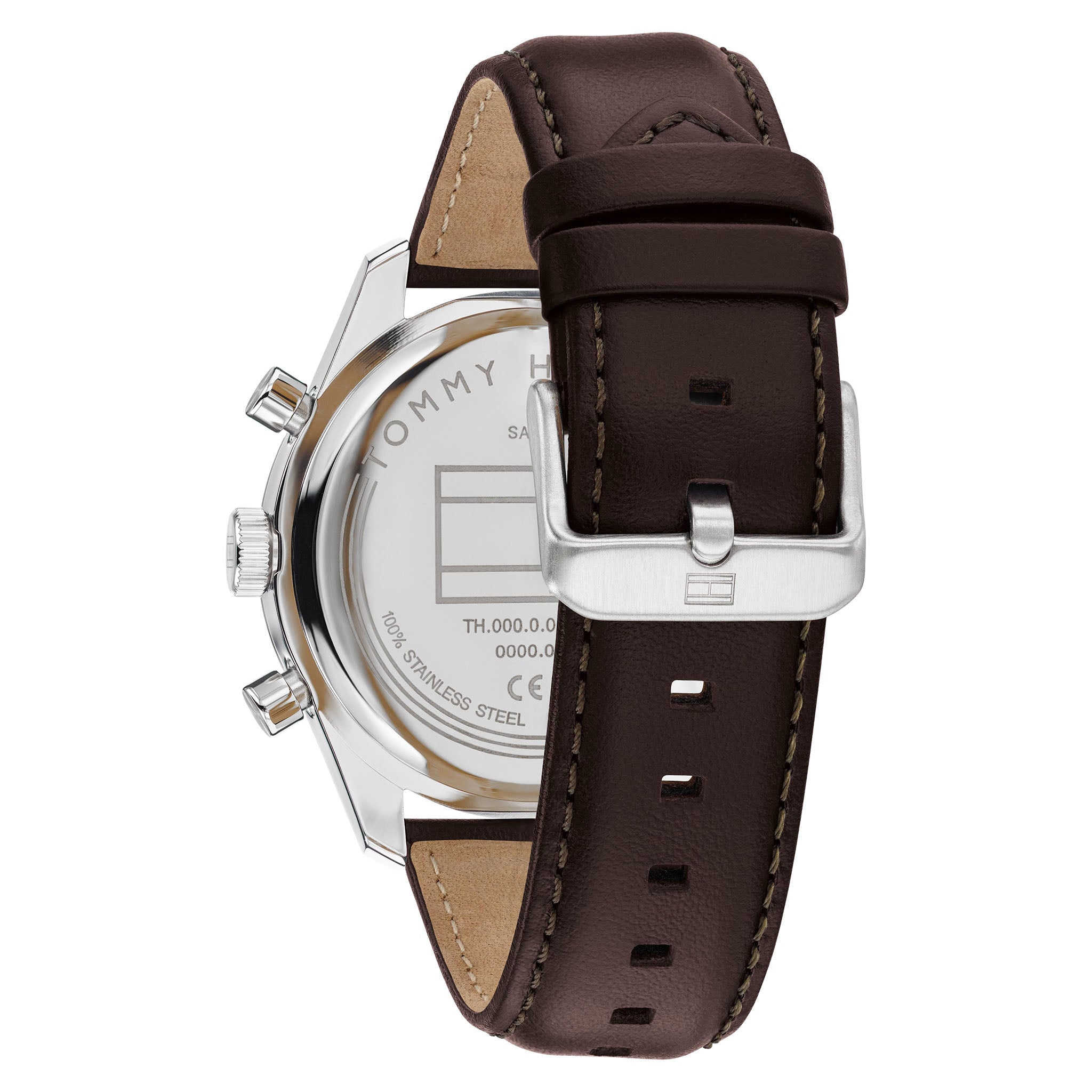 Tommy Hilfiger Brown Leather Navy Dial Multi-function Men's Watch - 1792276