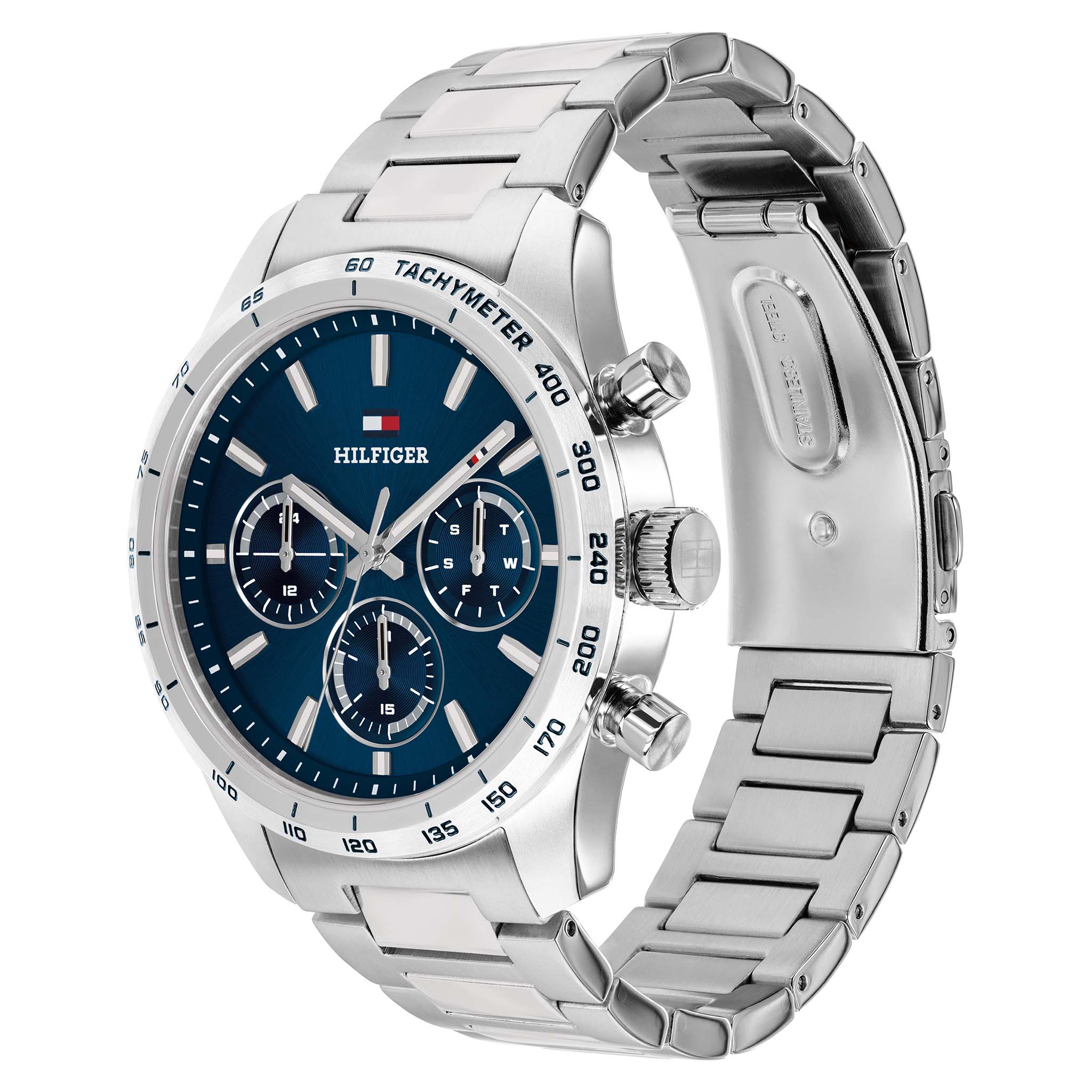 Tommy Hilfiger Silver Steel Navy Dial Multi-function Men's Watch - 1792278