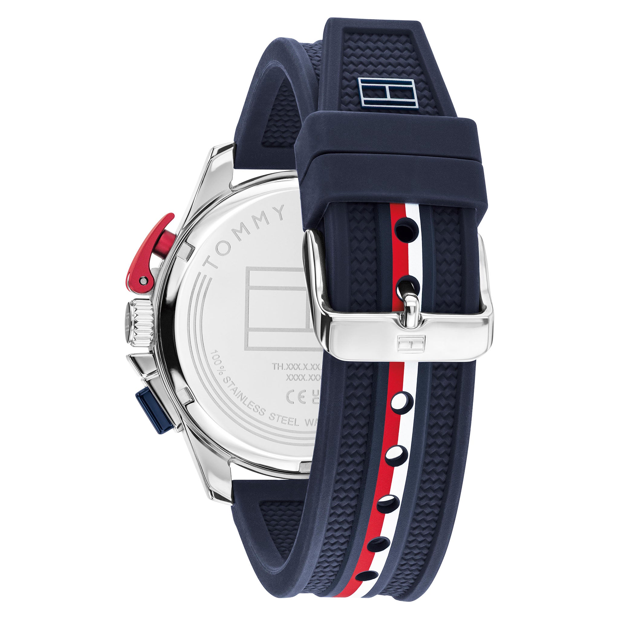 Tommy Hilfiger Silicone Navy Dial Chronograph Men's Watch - 1792292