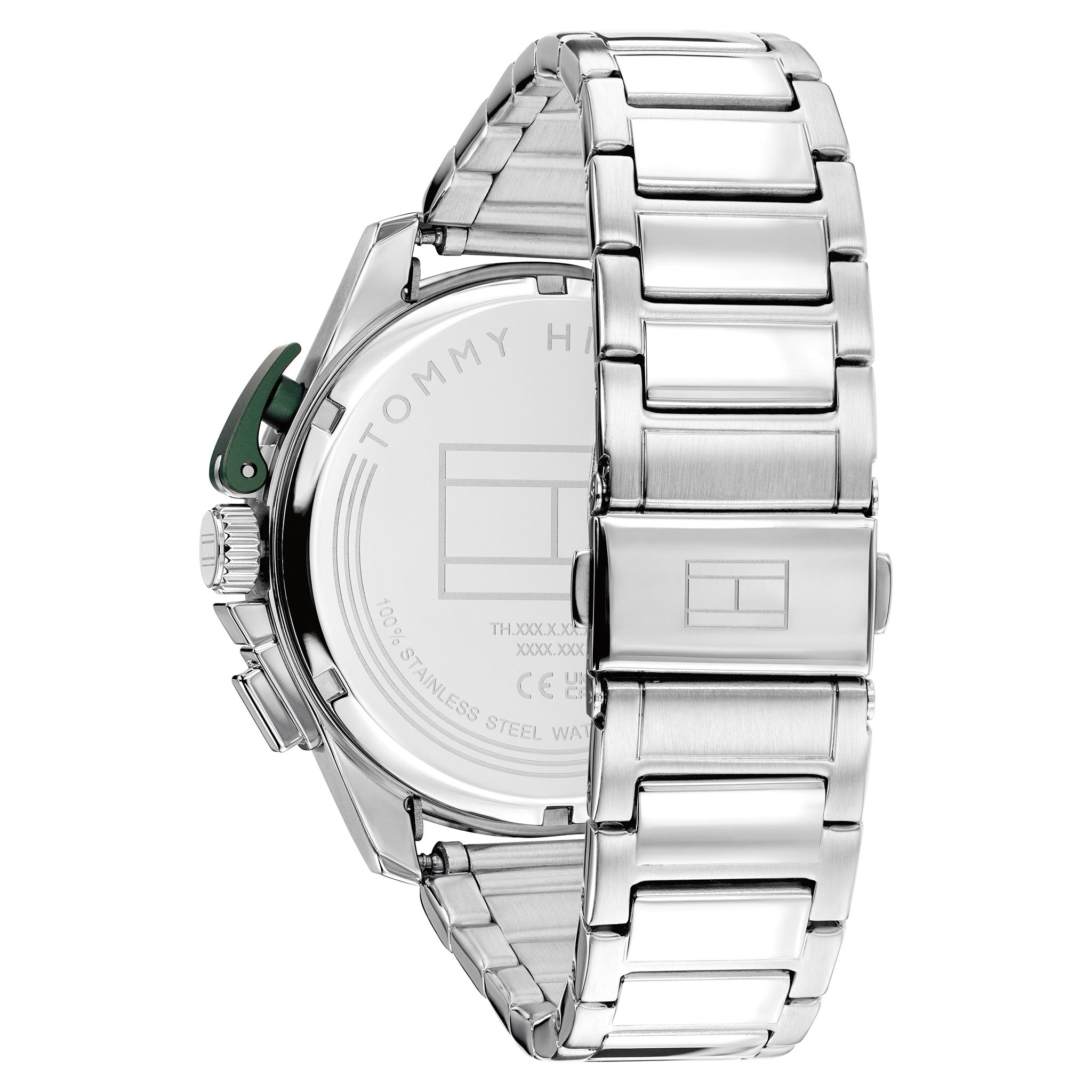 Tommy Hilfiger Silver Steel Green Dial Chronograph Men's Watch - 1792293