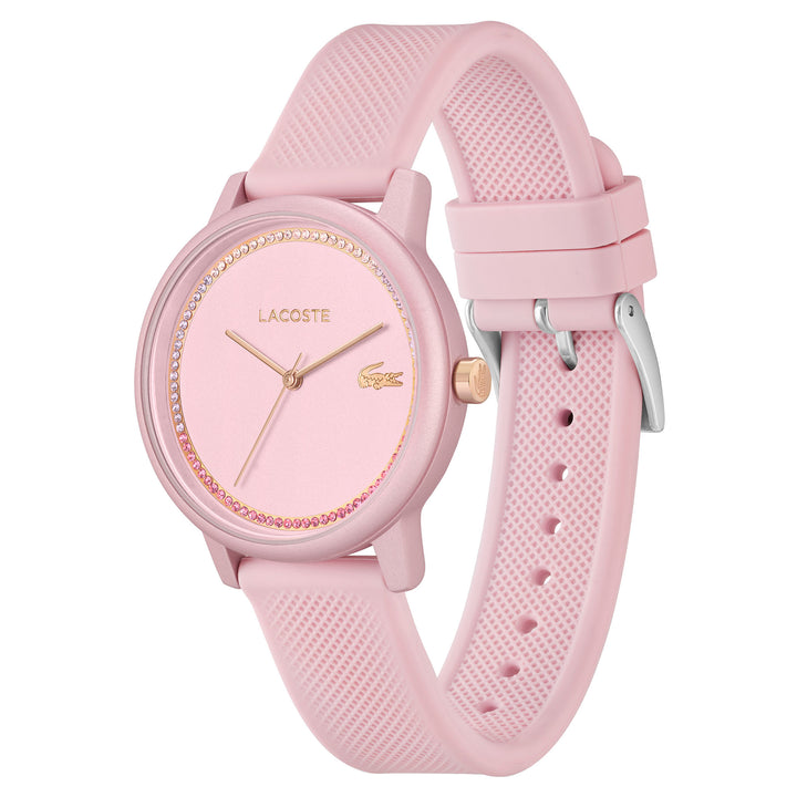 Lacoste 12.12 Silicone Pink Metallic Dial Women's Watch - 2001289