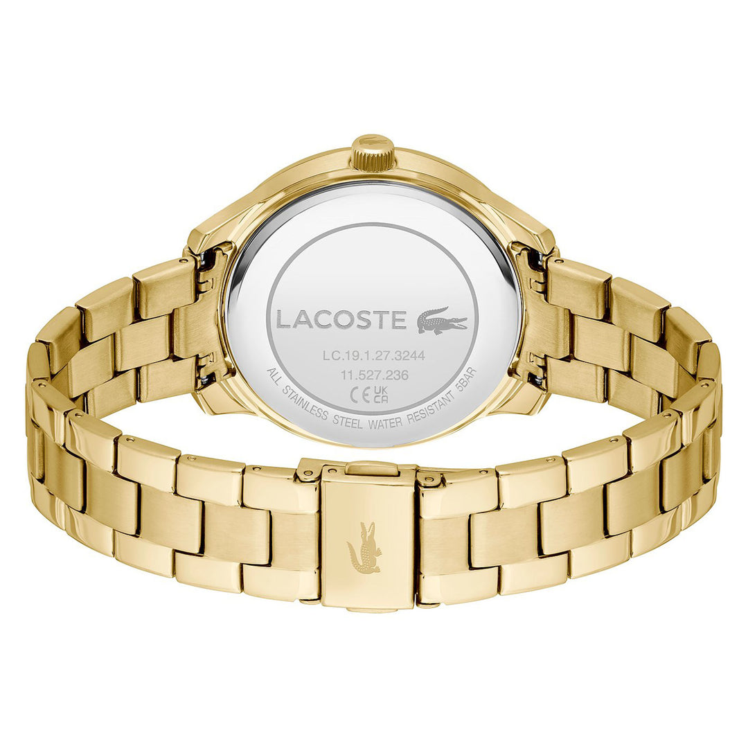 Lacoste Gold Steel Black Dial Multi-function Women's Watch - 2001294