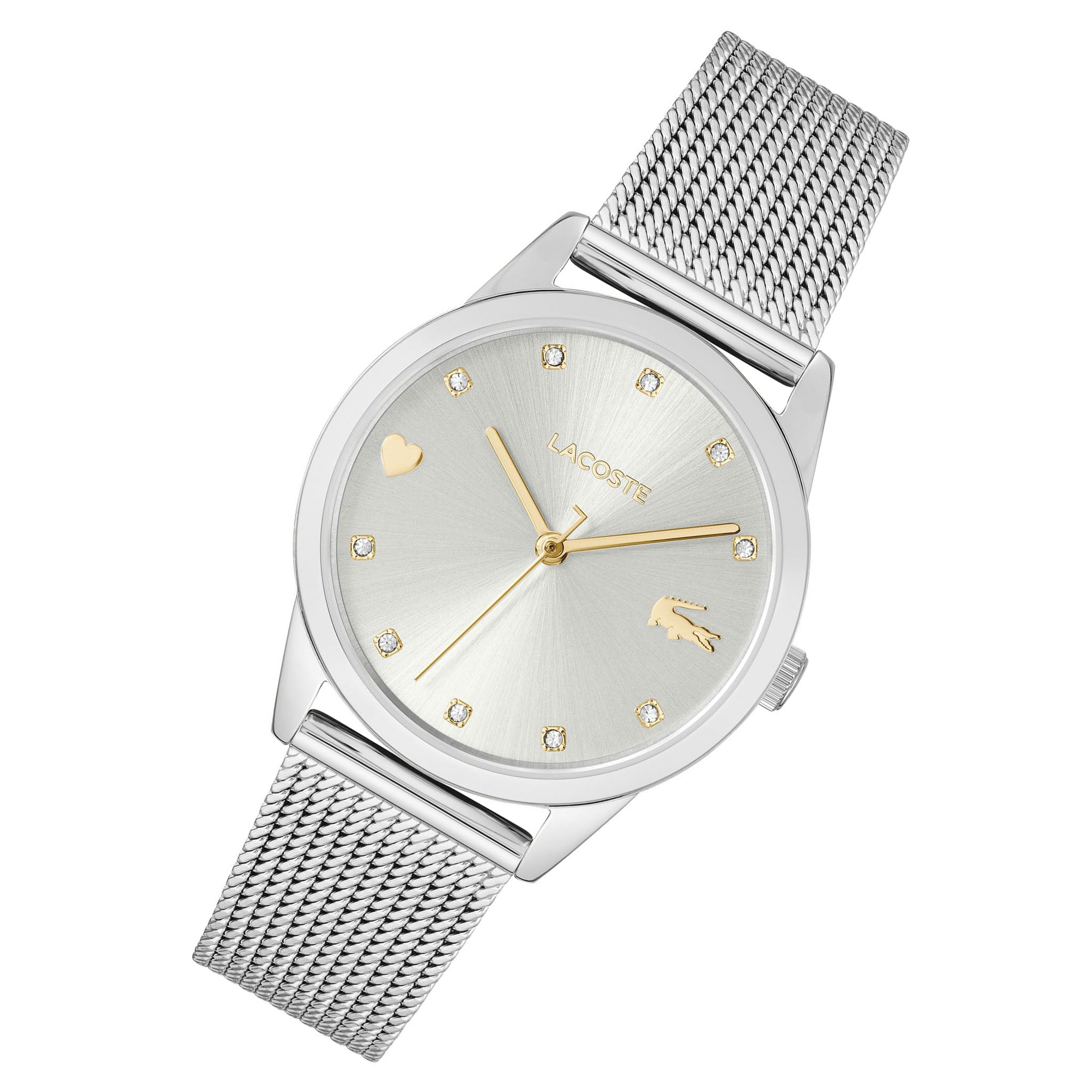 Lacoste Stargaze Steel Mesh Silver White Dial Women's Watch - 2001307