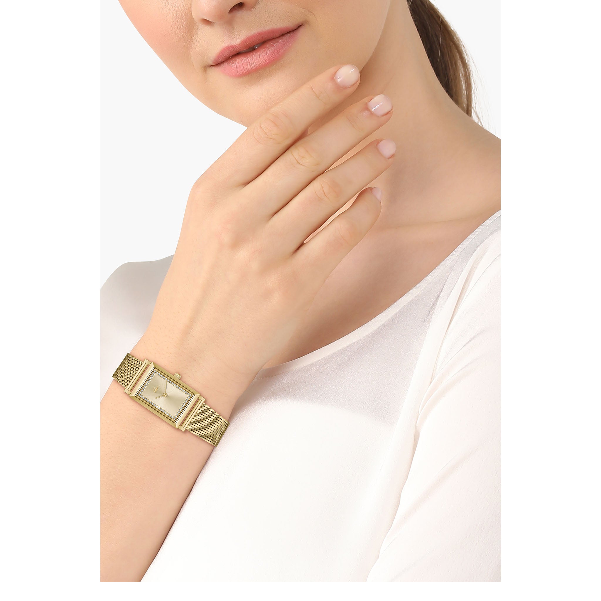 Lacoste Gold Steel Mesh Slim Women's Watch - 2001315