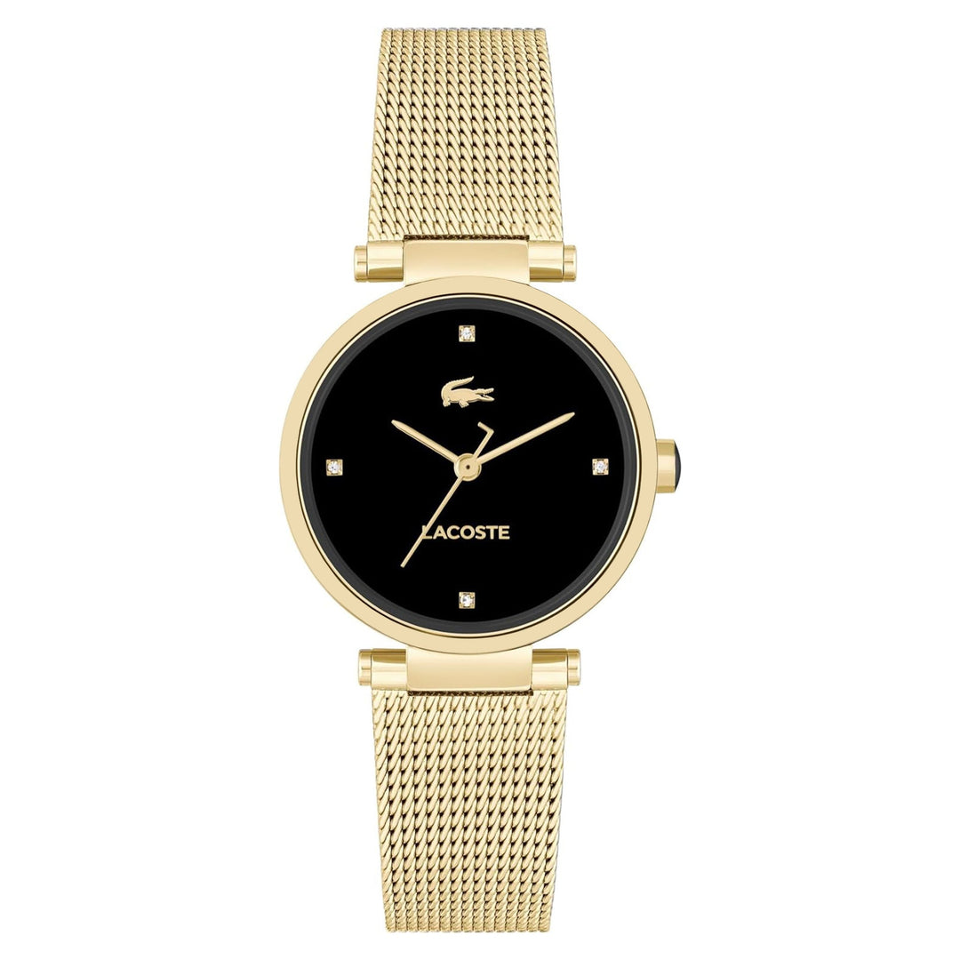 Lacoste Gold Steel Black Dial Women's Watch - 2001336