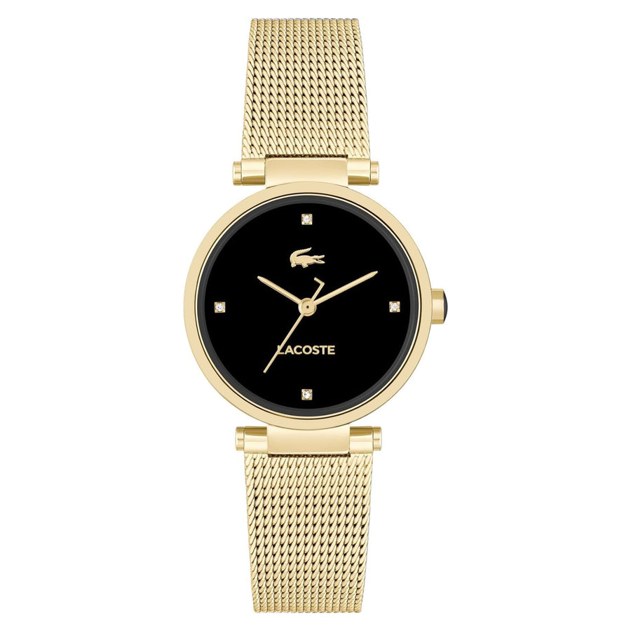 Lacoste Gold Steel Black Dial Women's Watch - 2001336