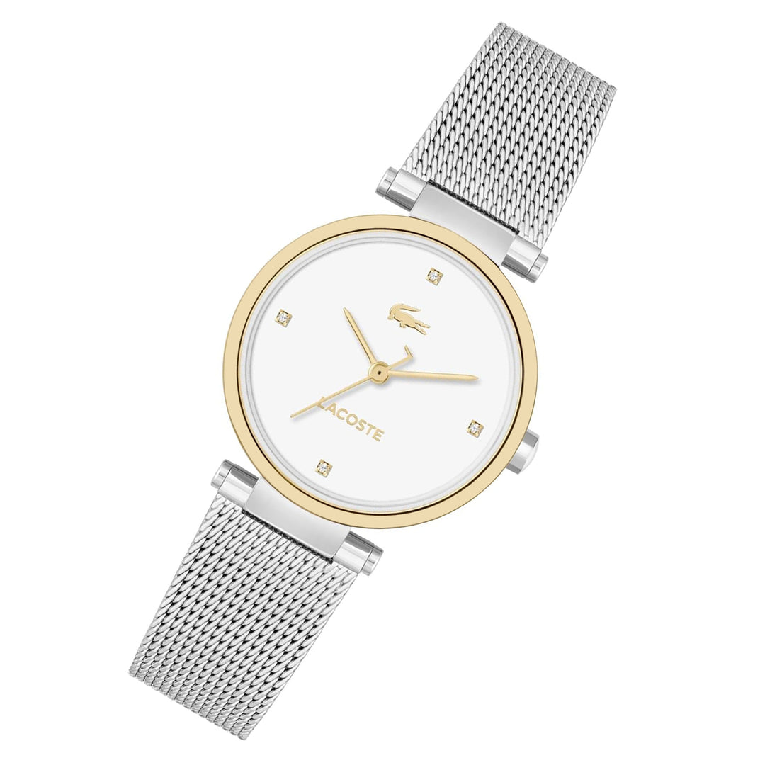 Lacoste Stainless Steel Mesh White Dial Women's Watch - 2001337