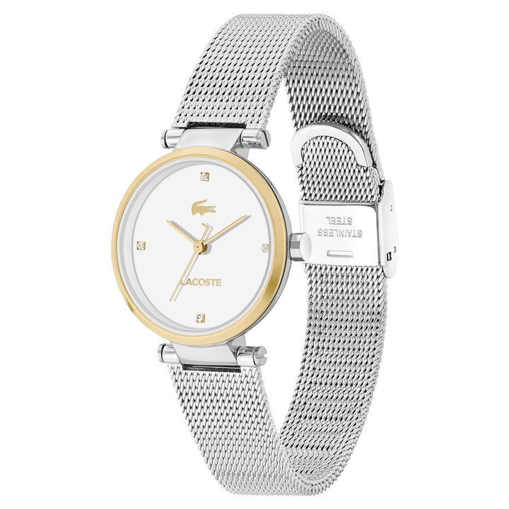 Lacoste Stainless Steel Mesh White Dial Women's Watch - 2001337